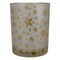 Northlight 5" Matte Silver and Gold Stars and Snowflakes Flameless Glass Candle Holder